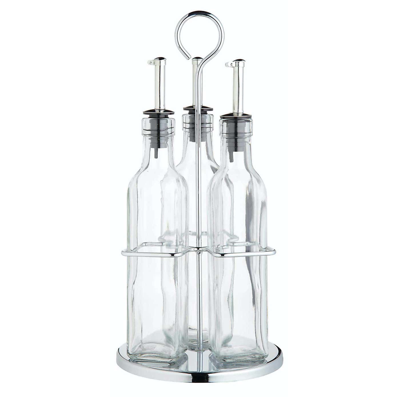 KitchenCraft World of Flavours Italian Three Bottle Oil and Vinegar Set with Stand 270ml