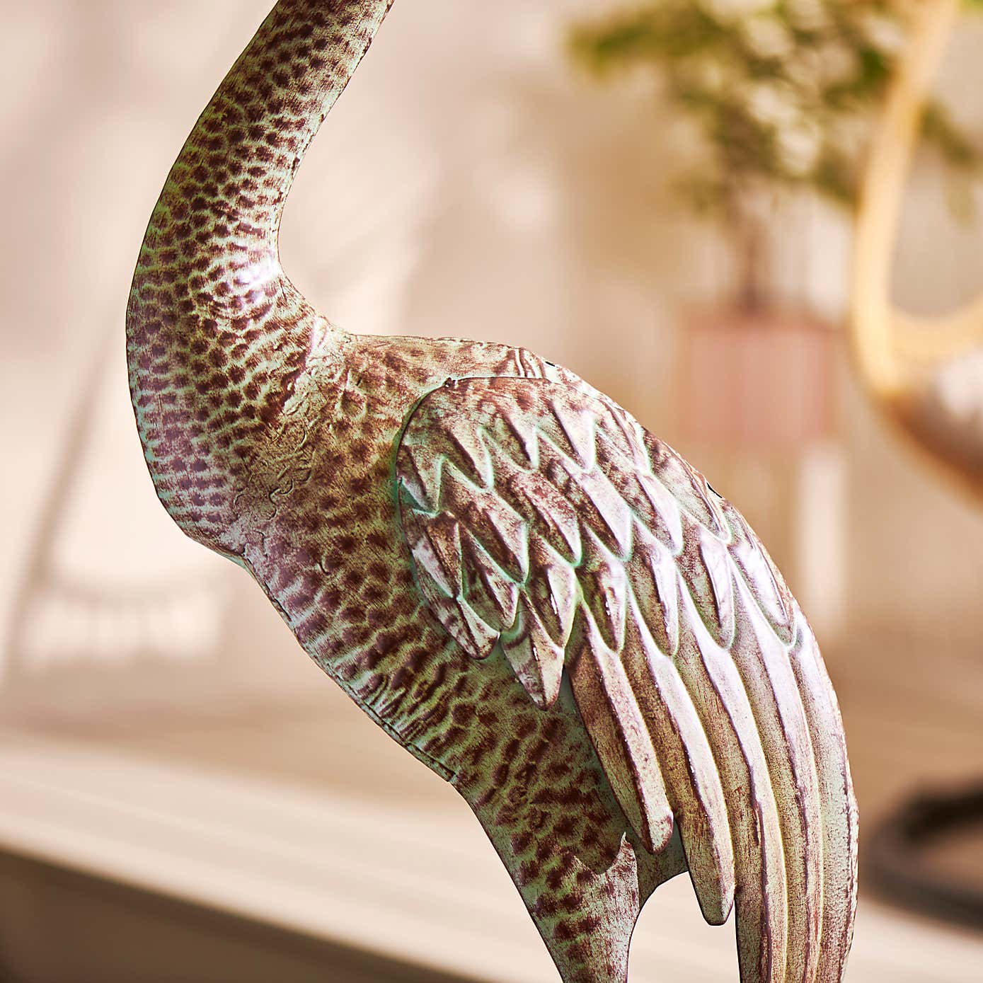 Metal Heron Decor