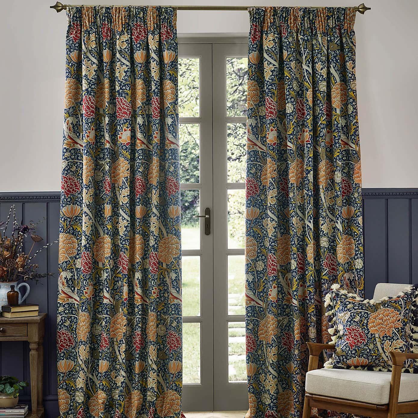 Morris & Co. Cray Chenille Pencil Pleat Curtains
