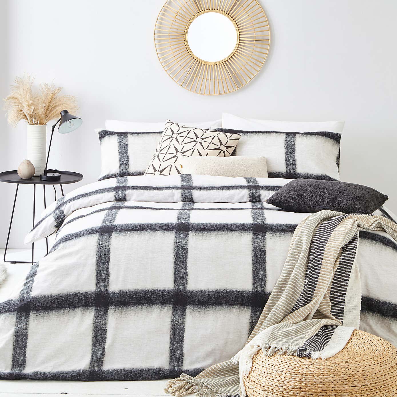 The Linen Yard Mohair Stripe Navy 100% Cotton Duvet Cover & Pillowcase Set