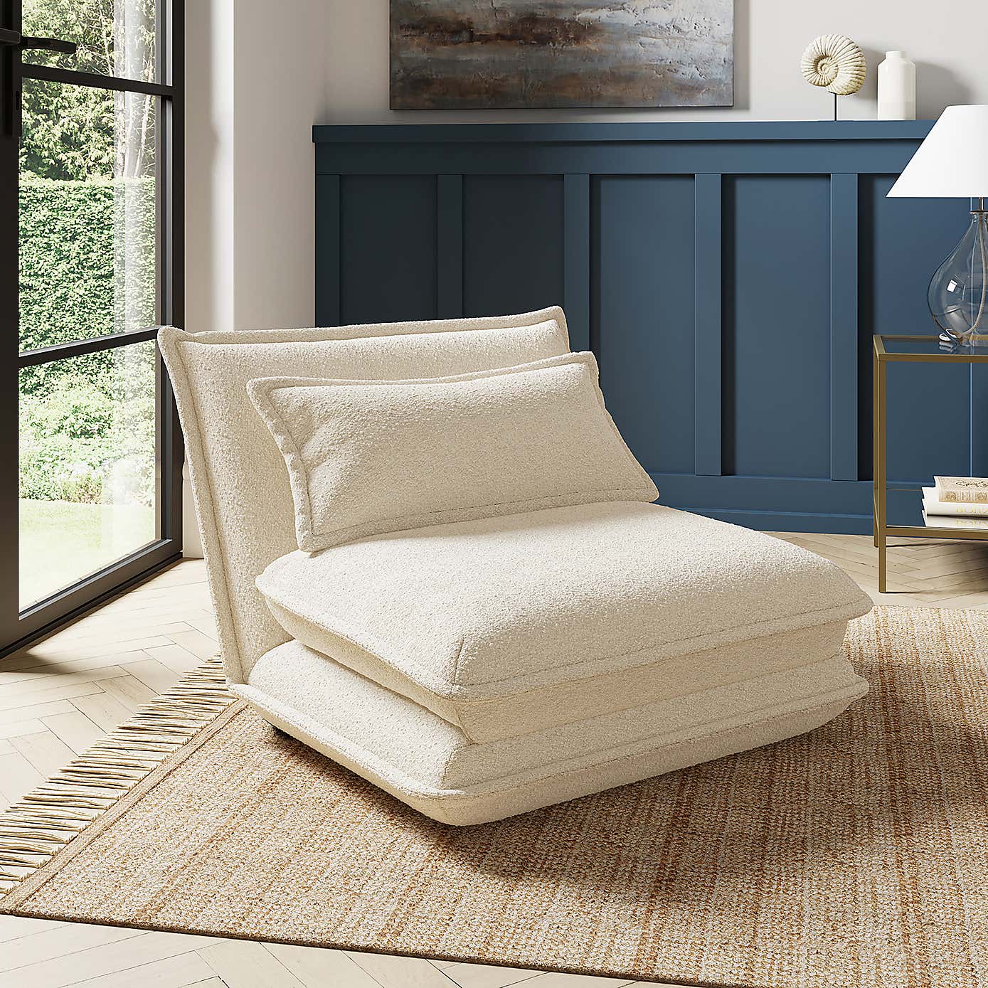 Jackson Boucle Foldable Single Sofa Bed