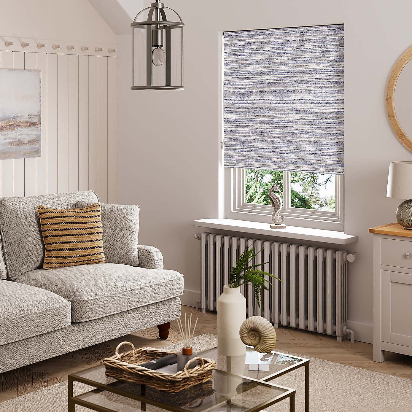 Whitmore Blue Stripe Blackout Roller Blind