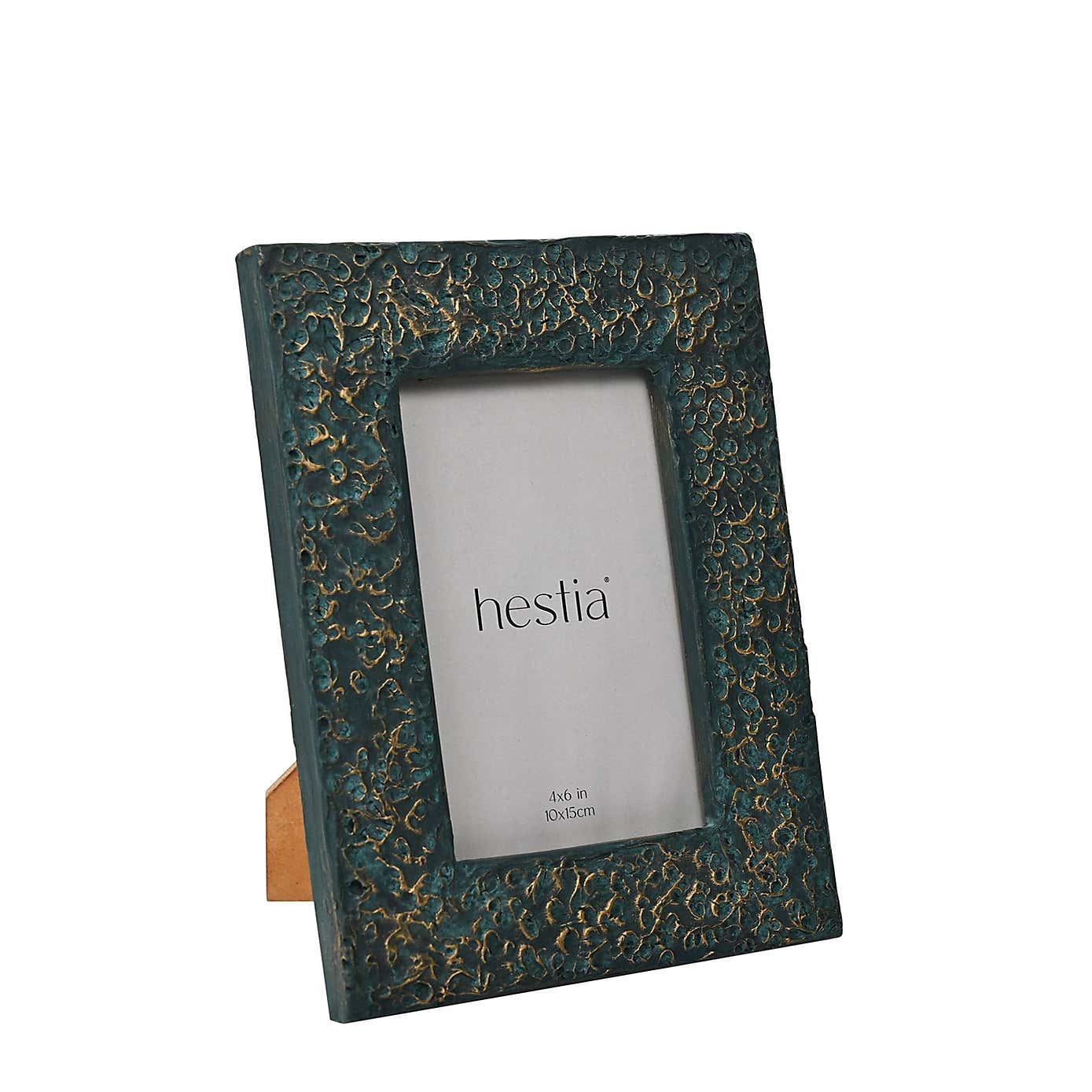 Hestia Teal & Imprinted Gold Photo Frame