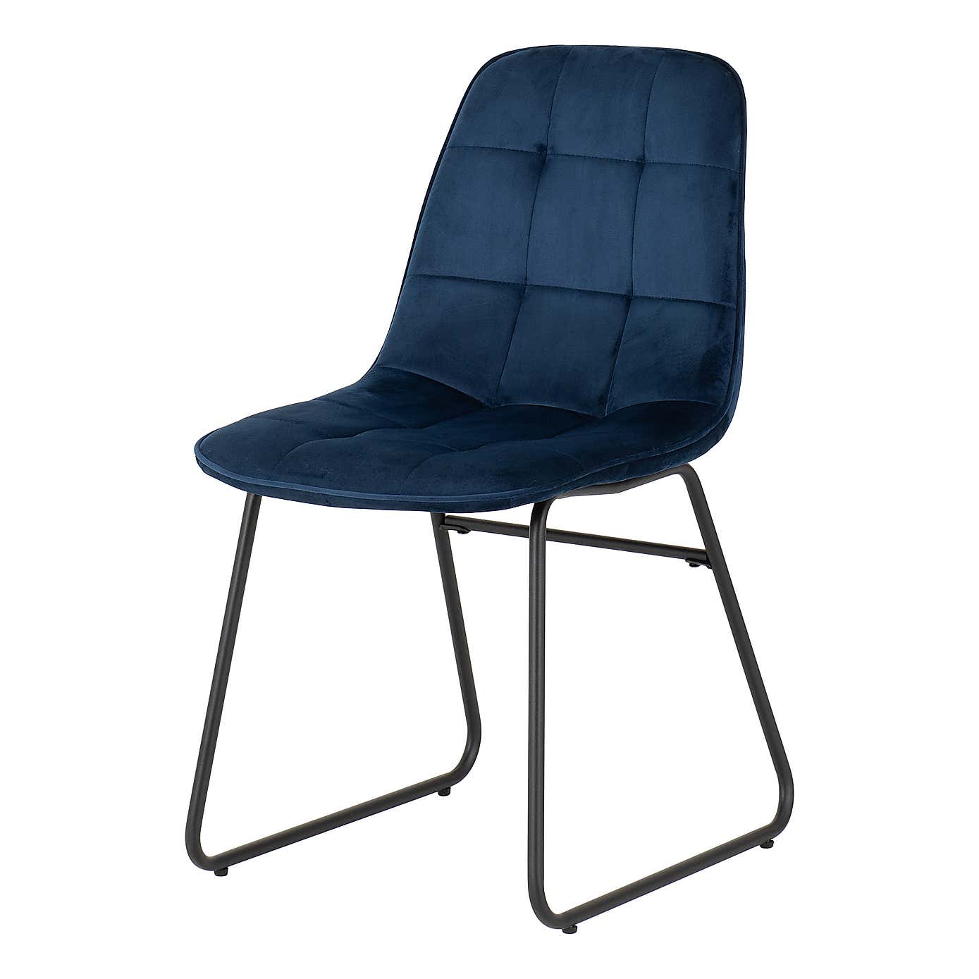Lukas Set of 2 Dining Chairs Grey Velvet