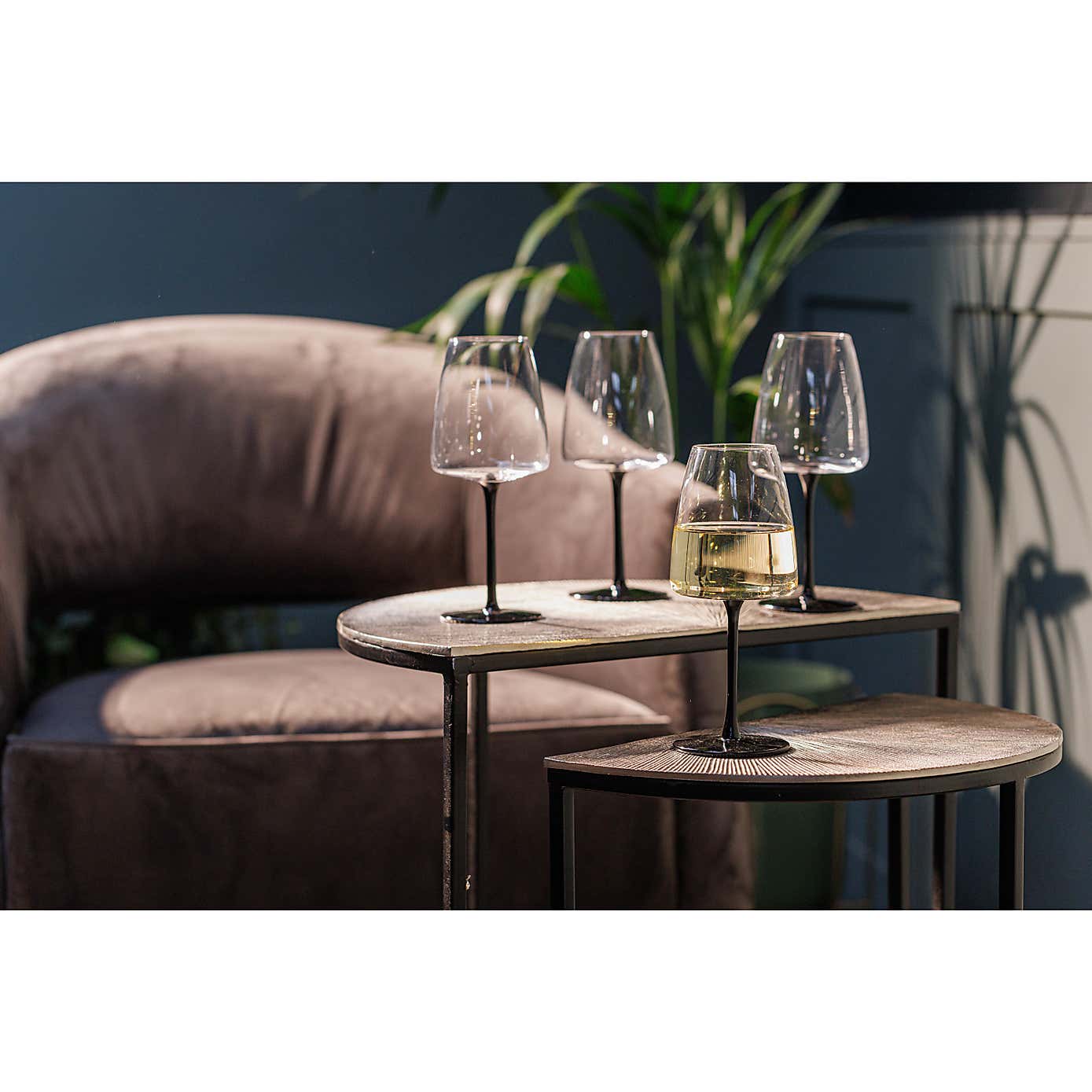 Mikasa Palermo Crystal Set of 4 White Wine Glasses