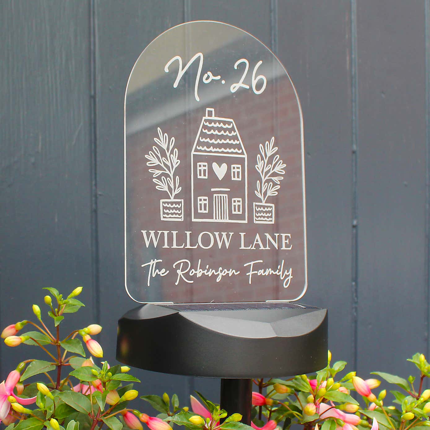Personalised Home Outdoor Solar LED Light