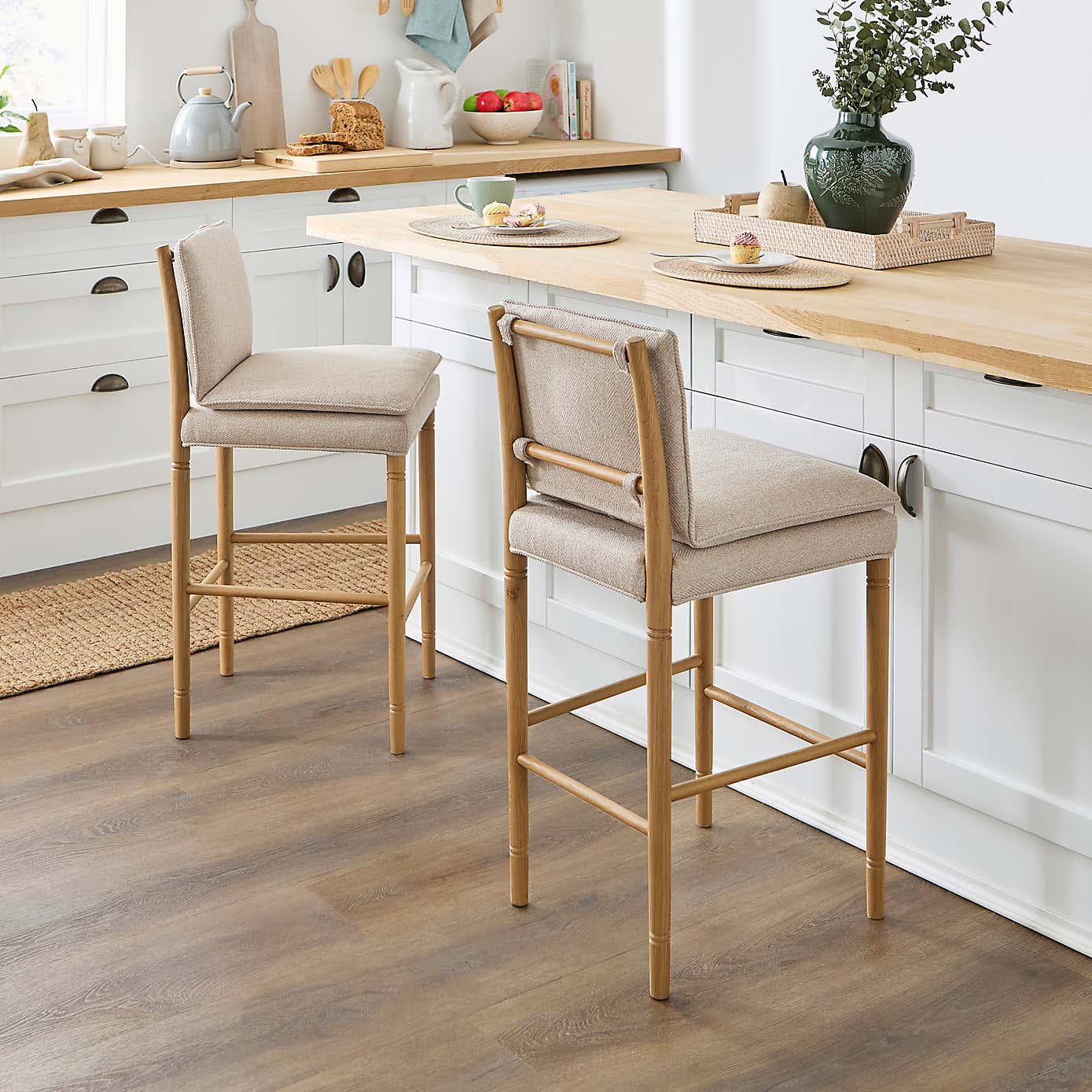 Churchgate Walcote Bar Stool, Herringbone Fabric