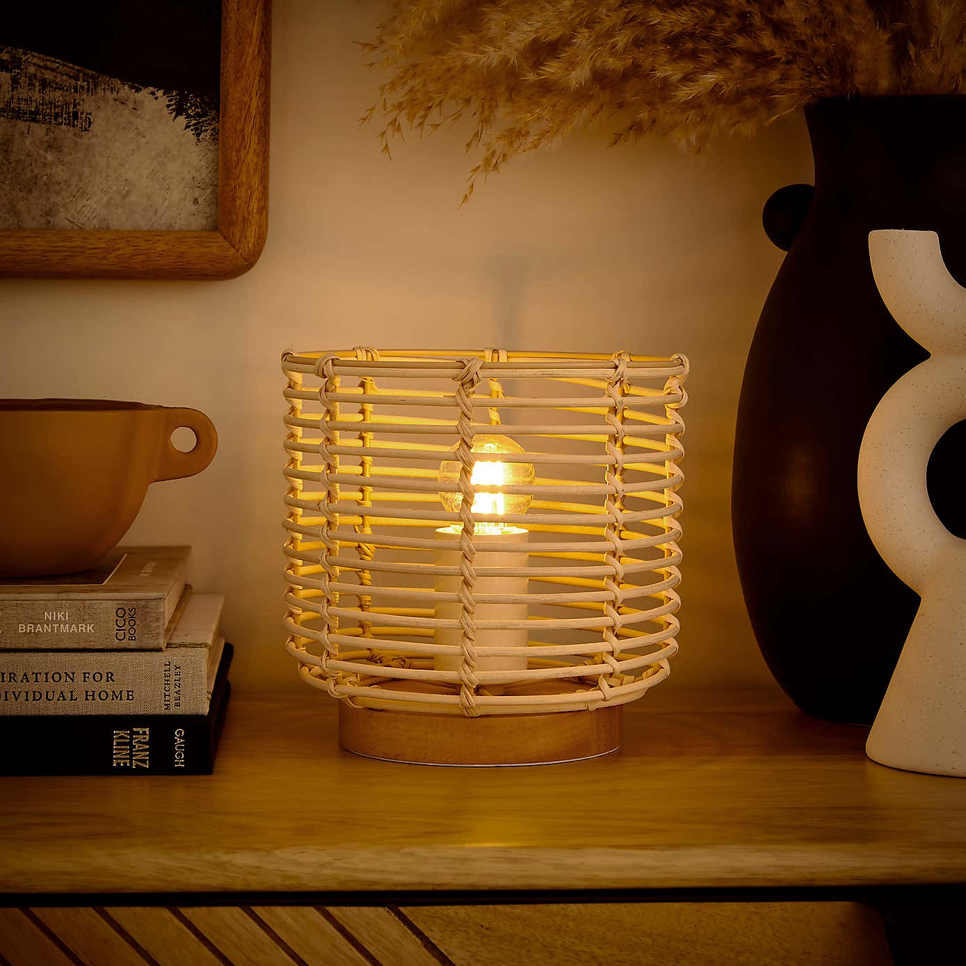 Emil Rattan Adjustable Table Lamp