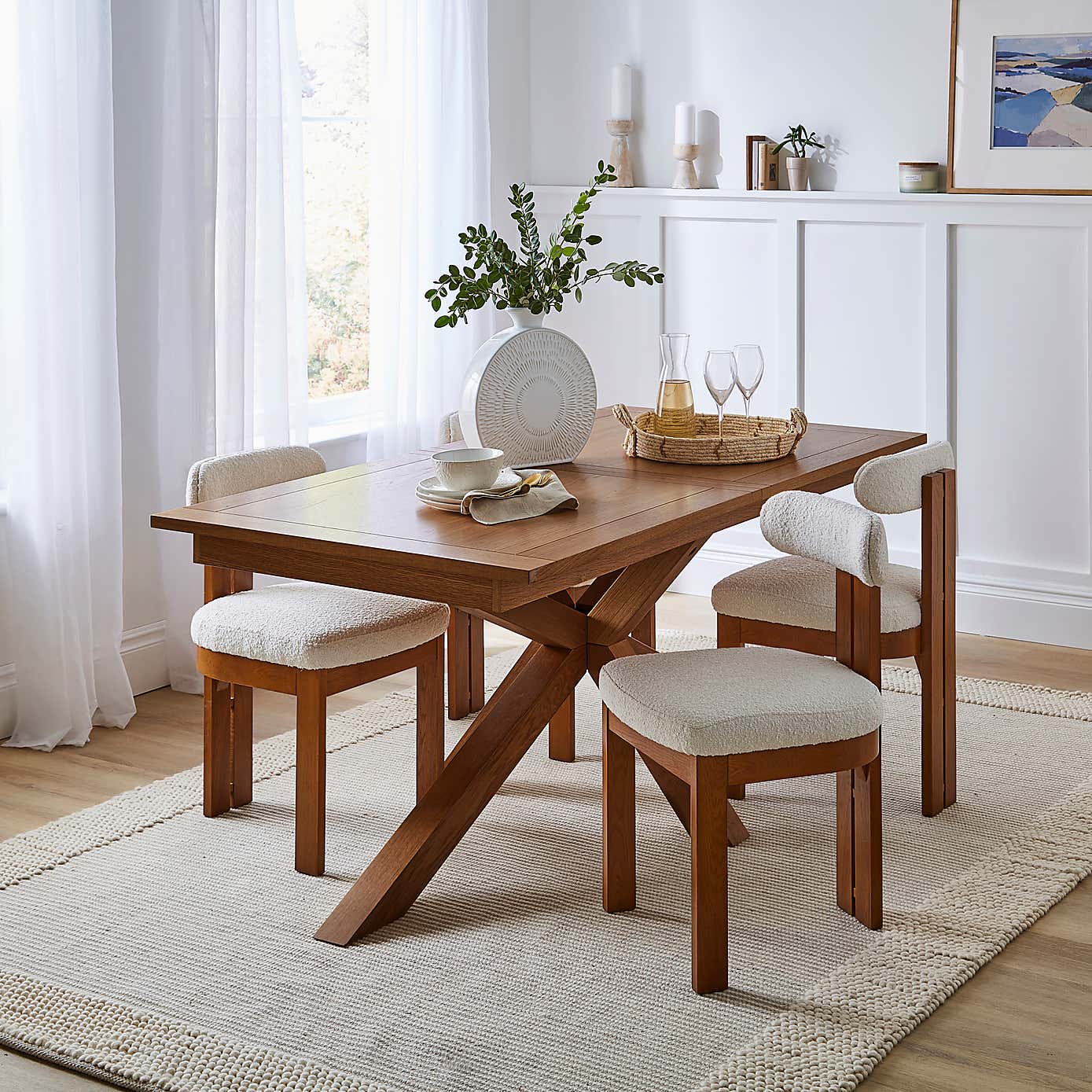 Xavi 10 Seater Rectangular Extendable Dining Table, Oak