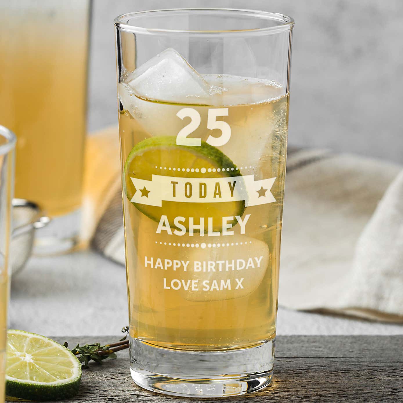 Personalised Birthday Star Hi Ball Glass