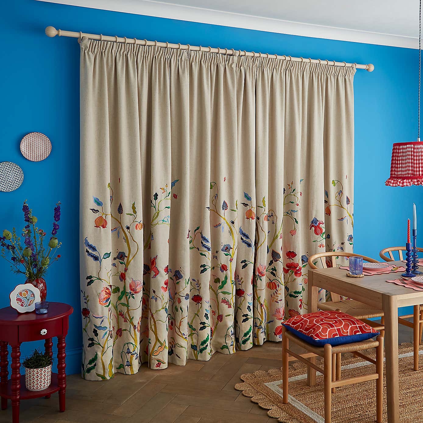 Sophie Robinson Forgotten Garden Pencil Pleat Single Curtain