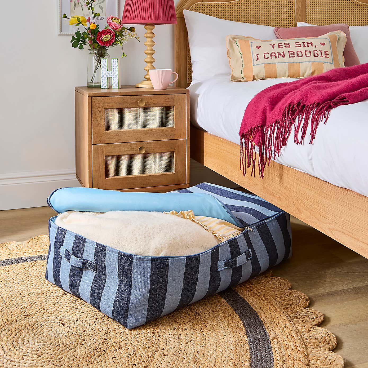 Beatrice Woven Stripe Underbed Storage Bag