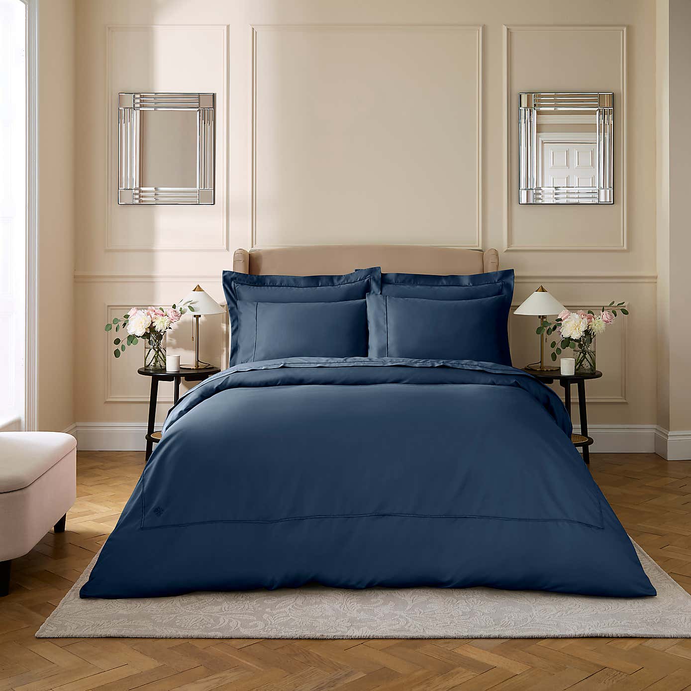 Dorma Egyptian Cotton 1000 Thread Count Silver Oxford Pillowcase