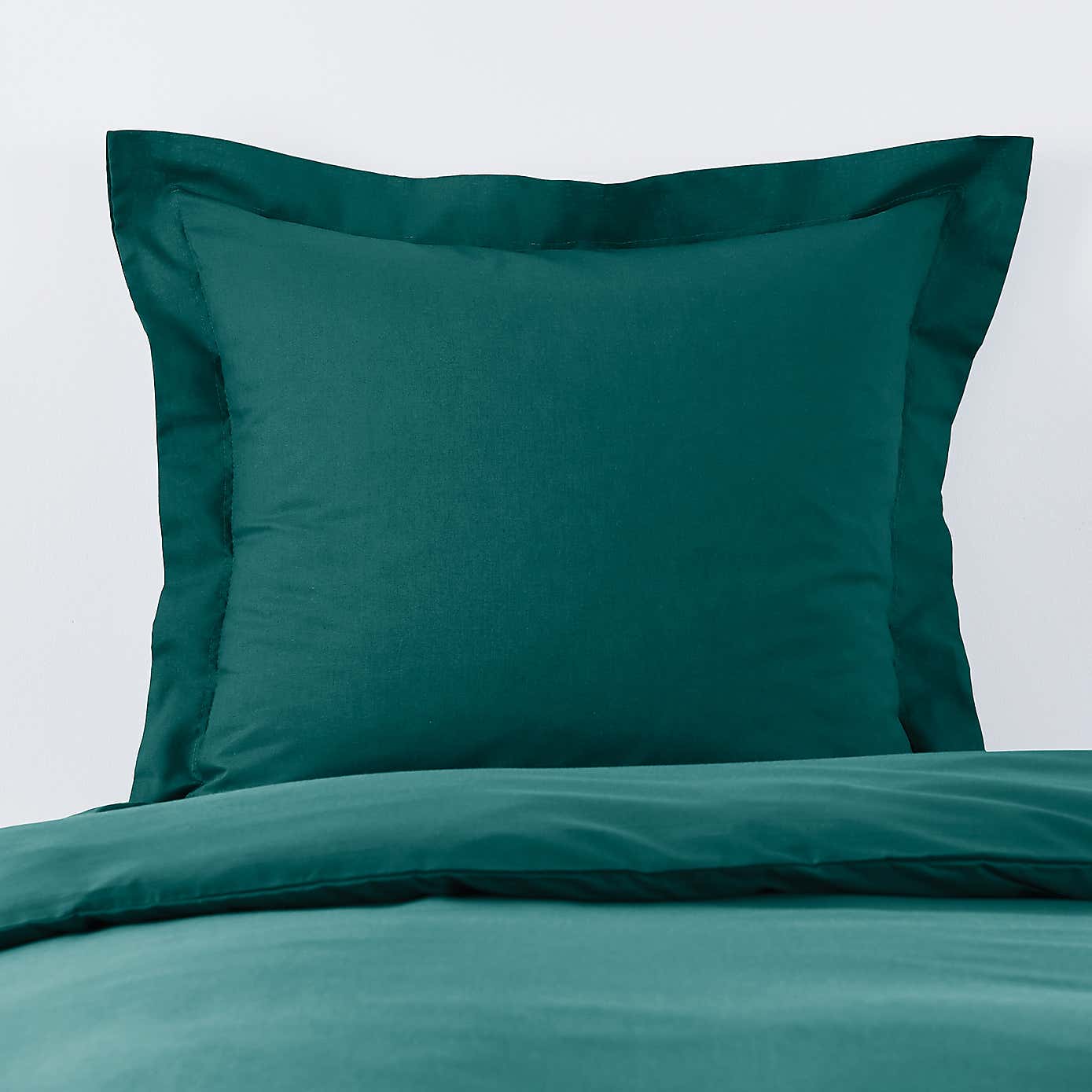 Non Iron Plain Dye Teal Continental Square Pillowcase