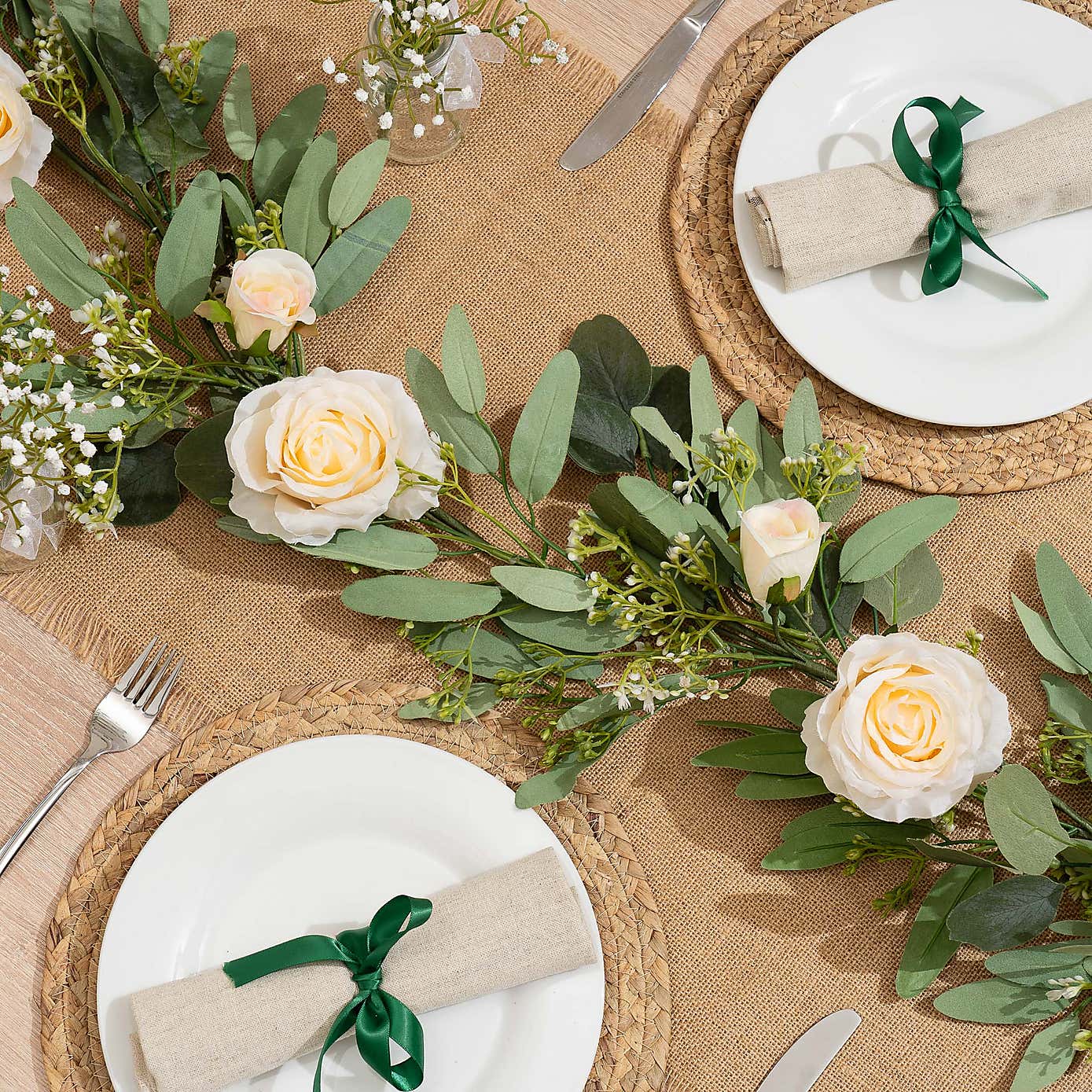 Artificial Eucalyptus & Rose Garland