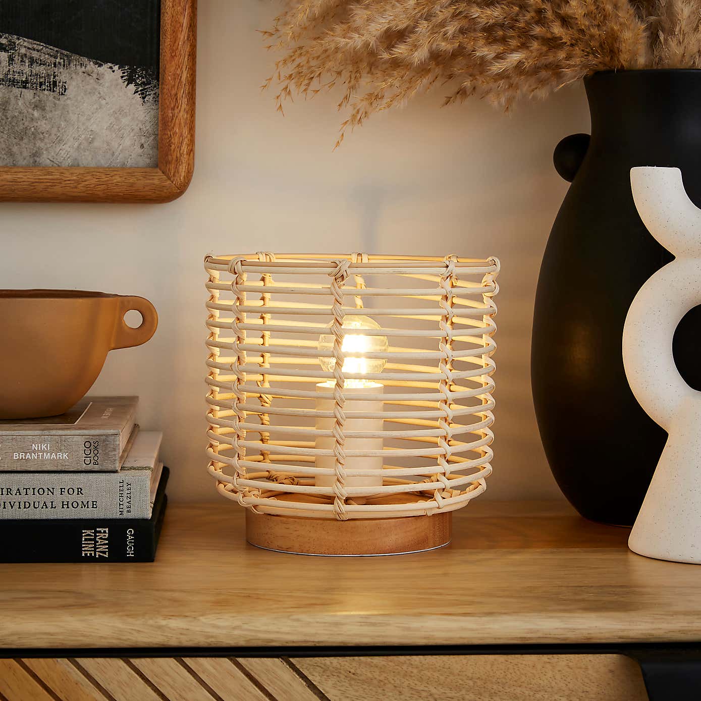 Emil Rattan Adjustable Table Lamp