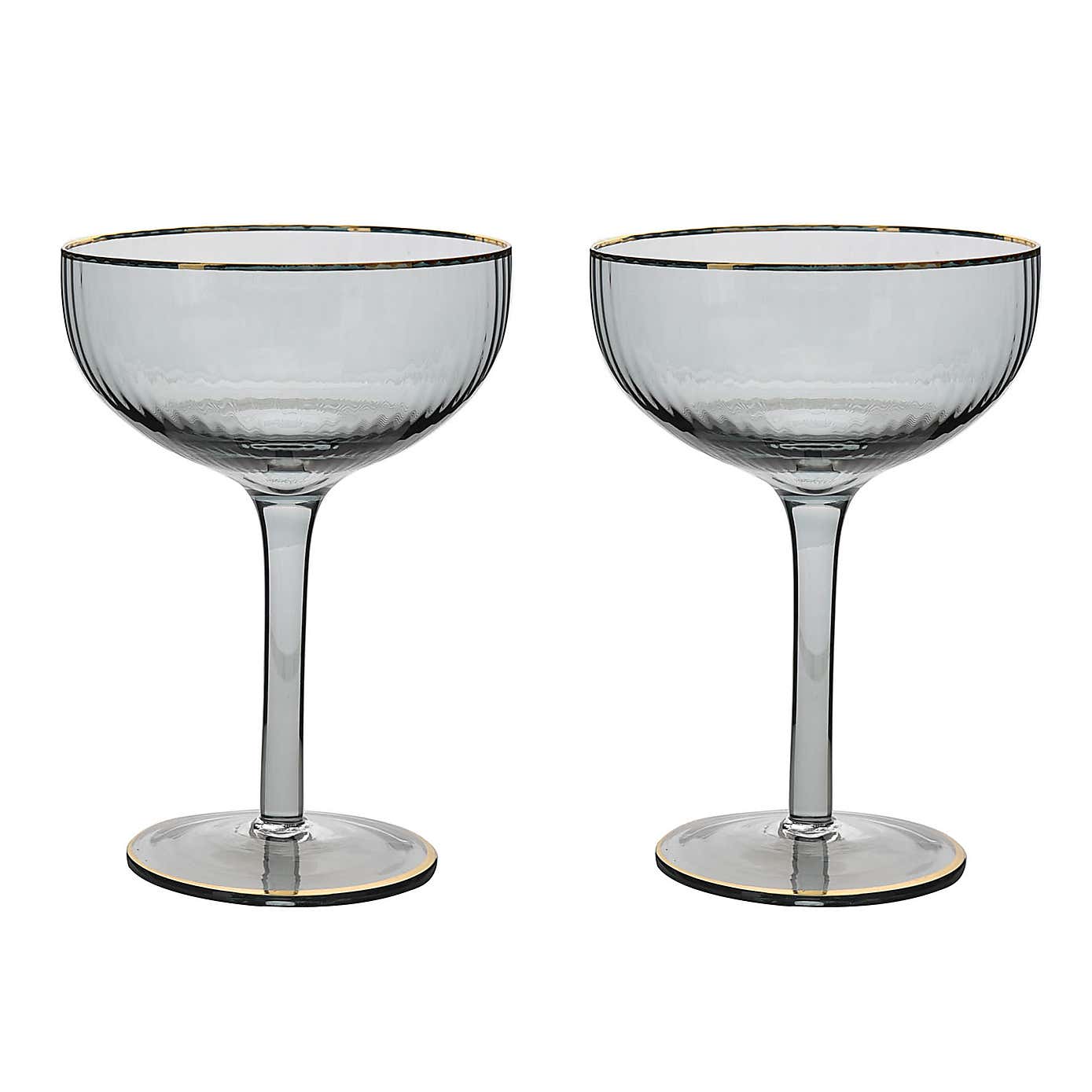 Hestia Set of 2 Cocktail Glasses with Gold Rim