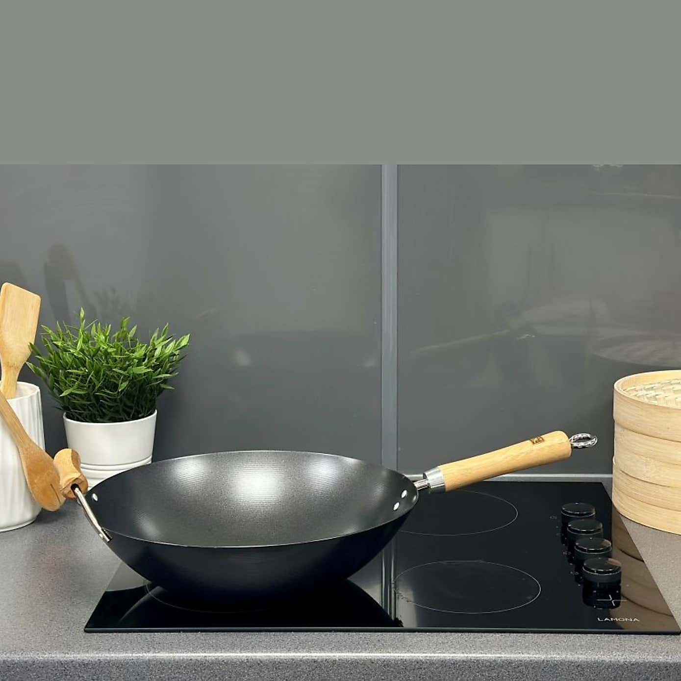 School of Wok 36cm Heavy Duty Non Stick Carbon Steel Wok
