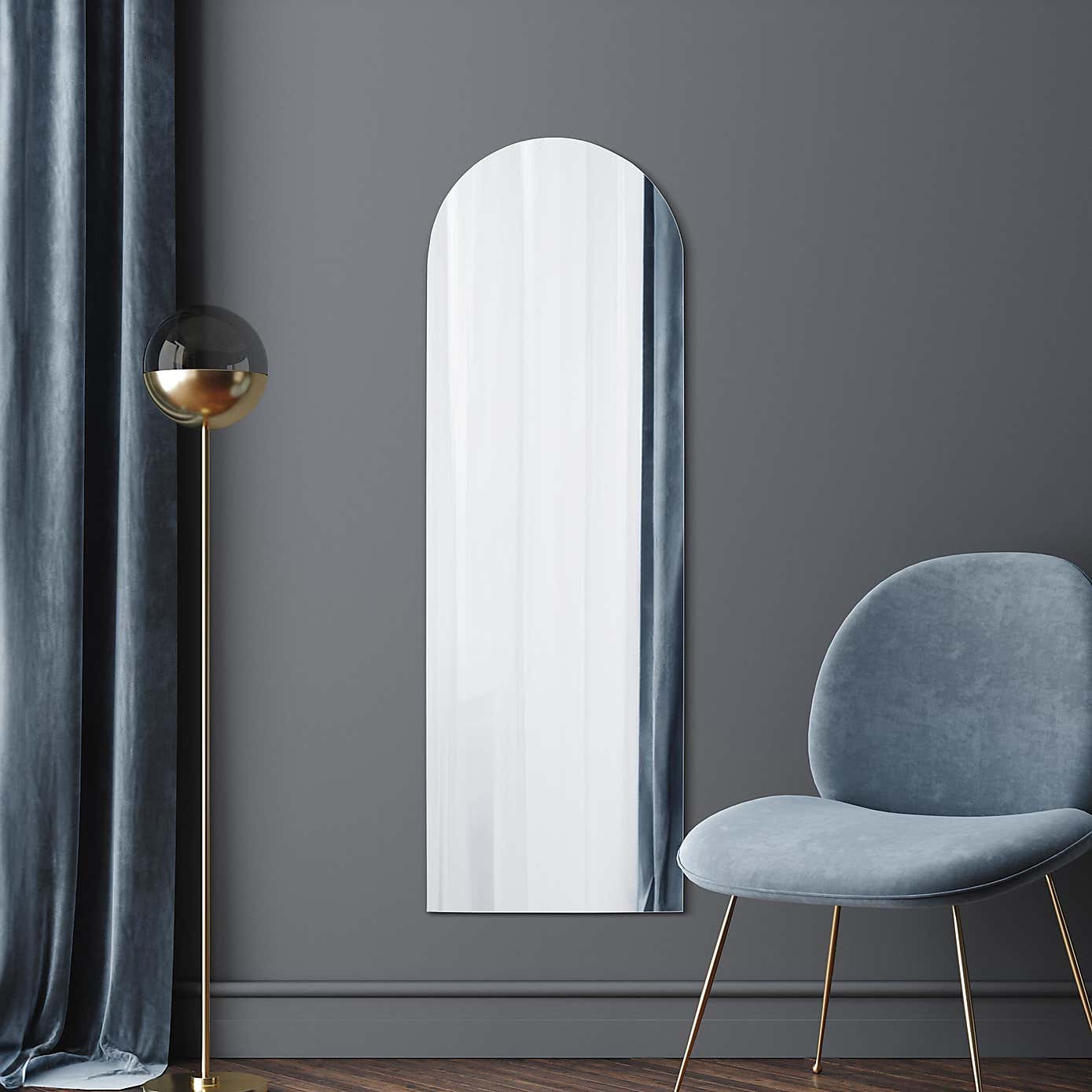 Arcus Slim Arched Full Length Wall Mirror
