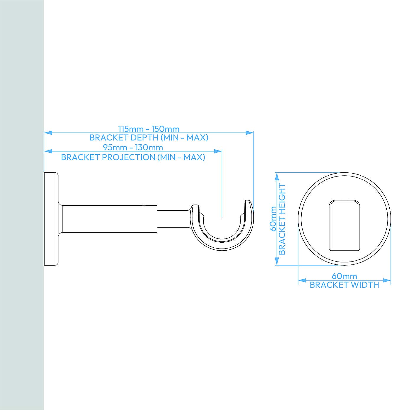 Sphere Chrome Eyelet Curtain Pole Dia. 28mm