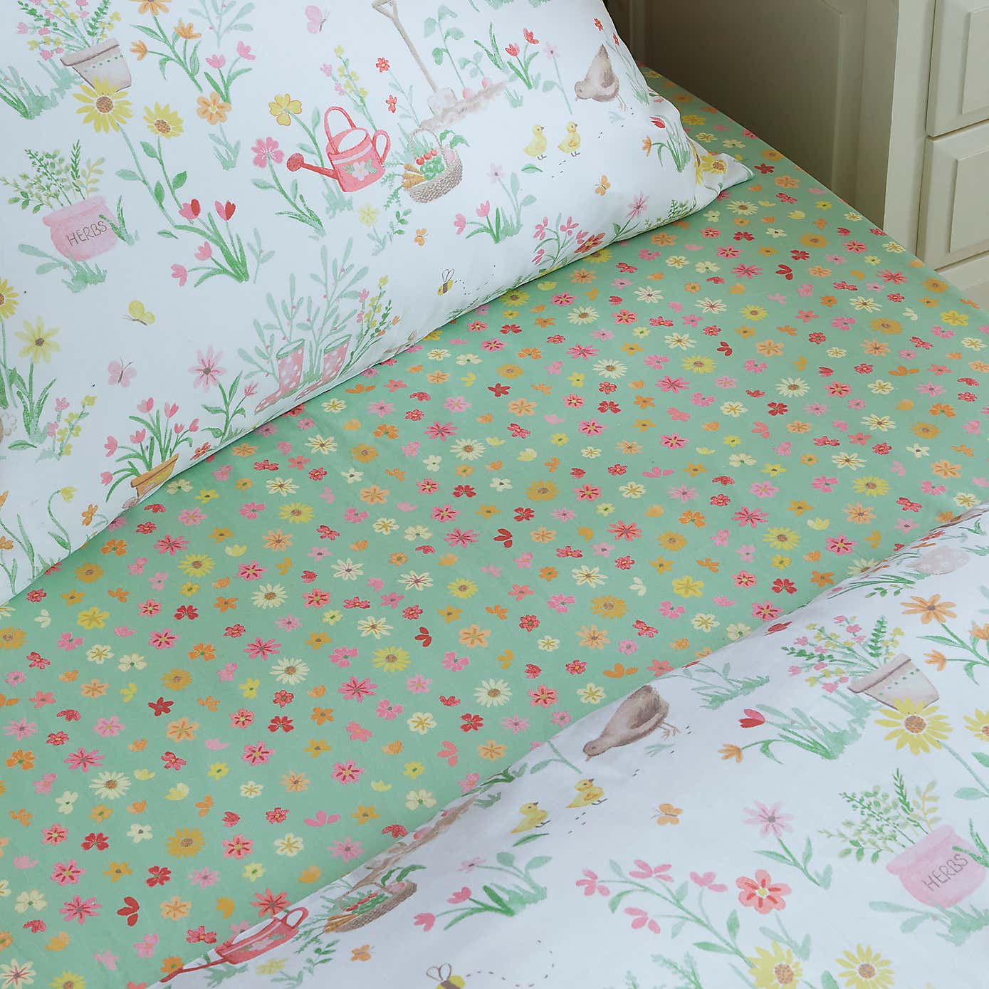Garden Fitted Sheets 2PK
