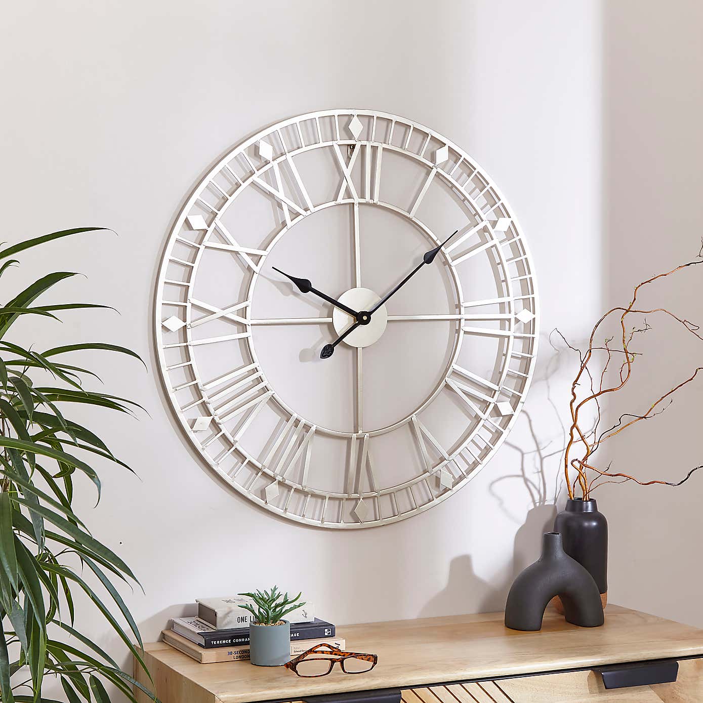 Brass Skeleton 70cm Wall Clock Gold