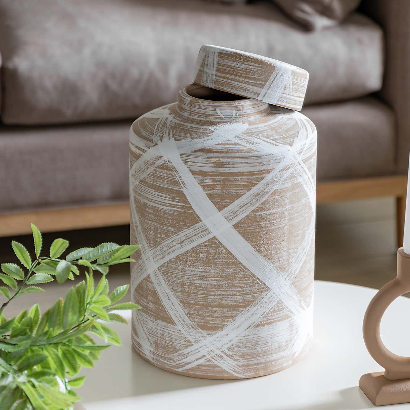 Hurne Jar Reactive Brown and White 33cm
