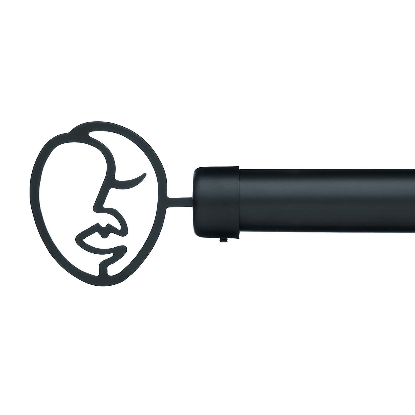 Mix and Match Faces 25/28mm Matte Black Finials Pair