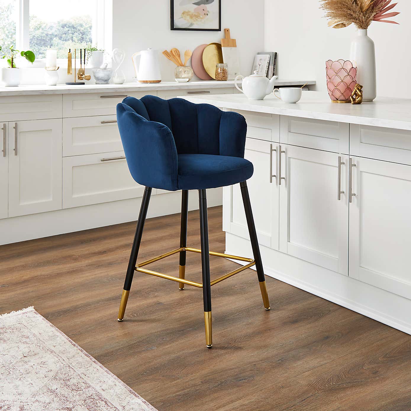 Vivian Velvet Bar Stool