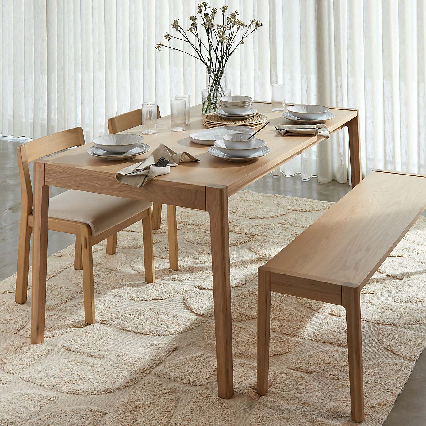 Elements Holmes 6-8 Seater Extendable Dining Table, Modern Oak