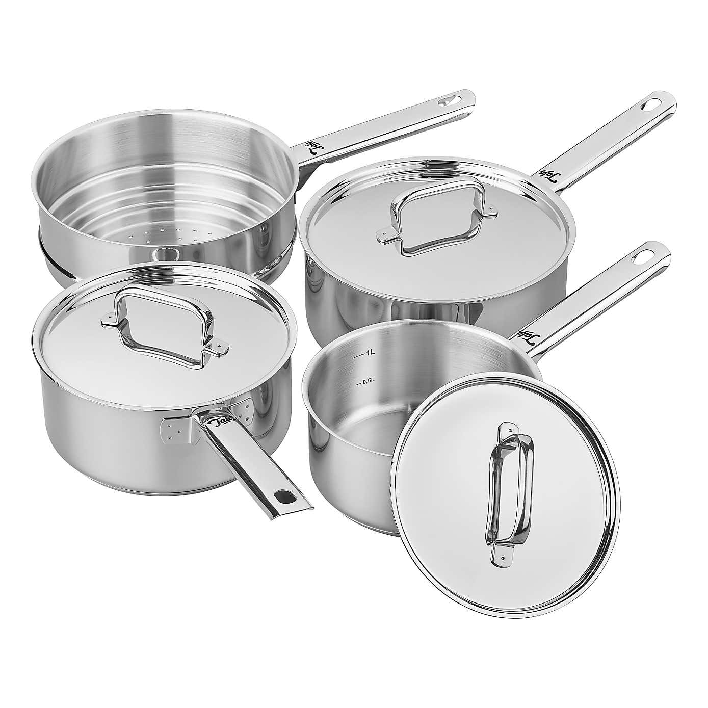 Tala Performance Superior Stainless Steel 3 Piece Saucepan Set with Steamer