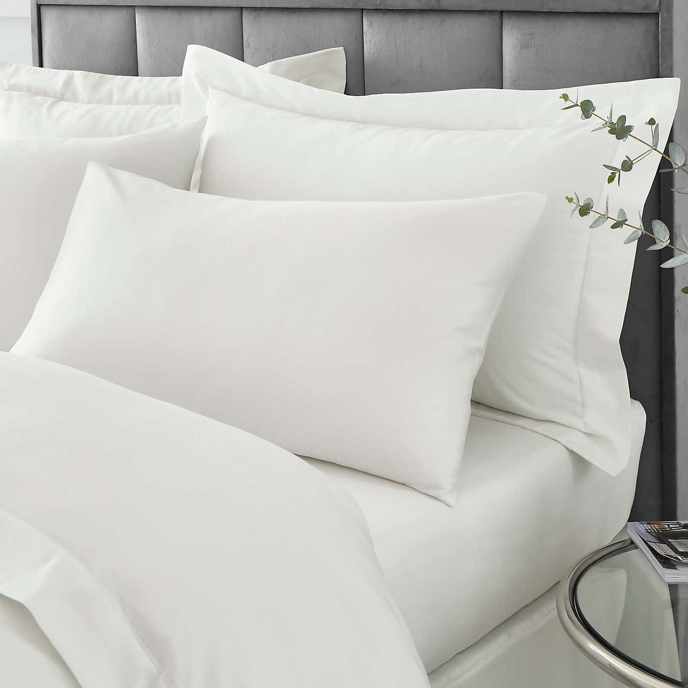 Hotel Egyptian Cotton 230 Thread Count Sateen Housewife Pillowcase Pair