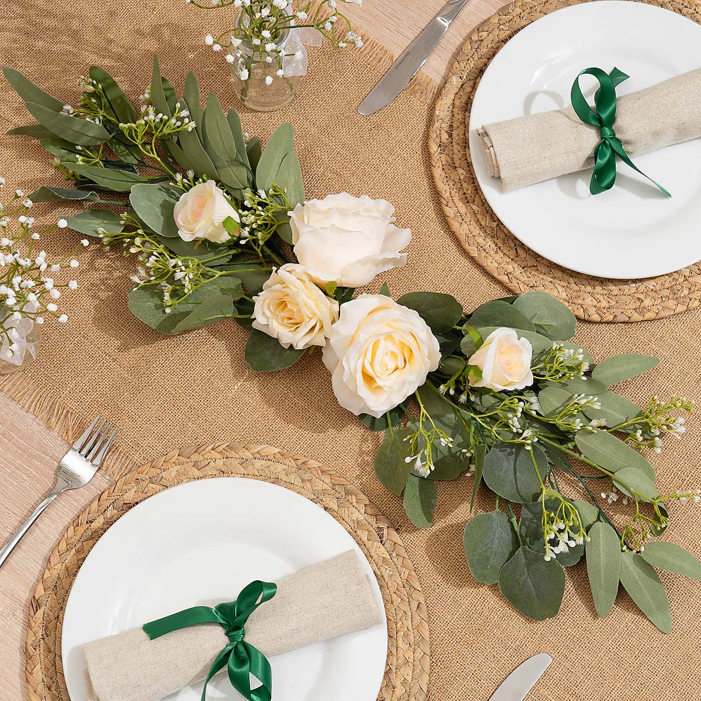 Artificial Eucalyptus & Rose Arrangement