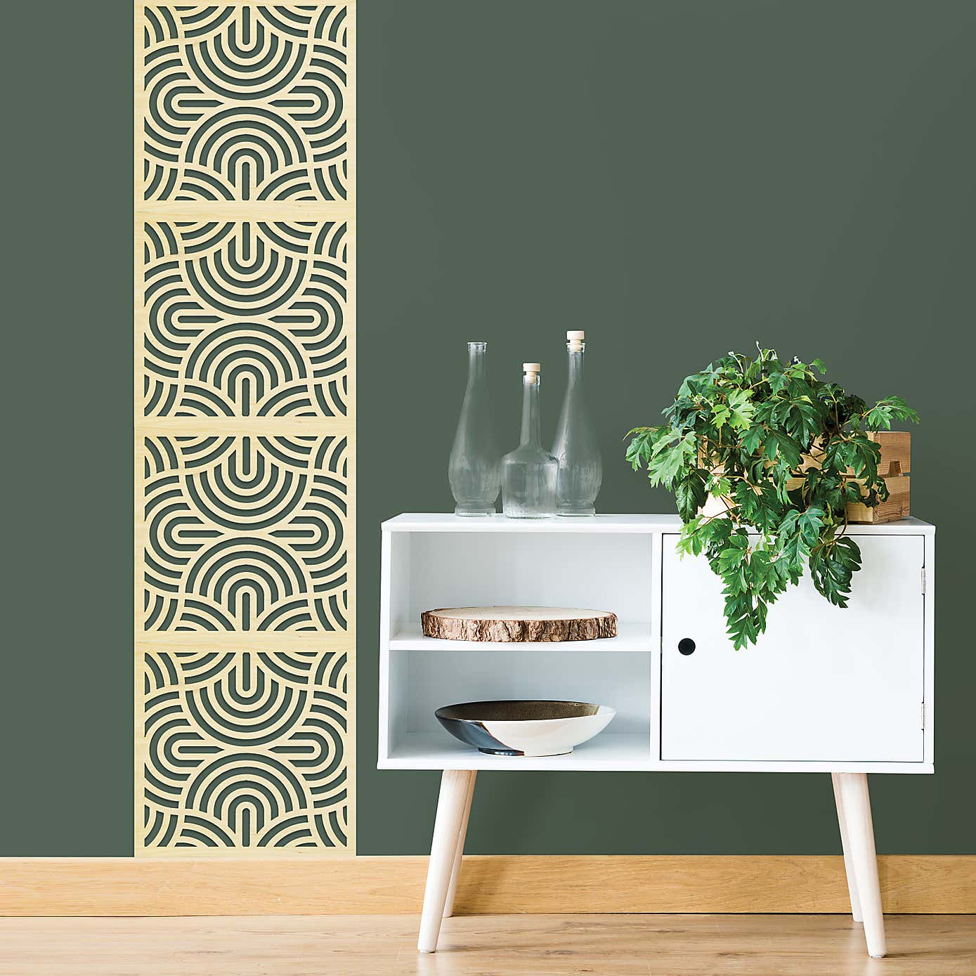 Decorative Curves Wooden Tiles