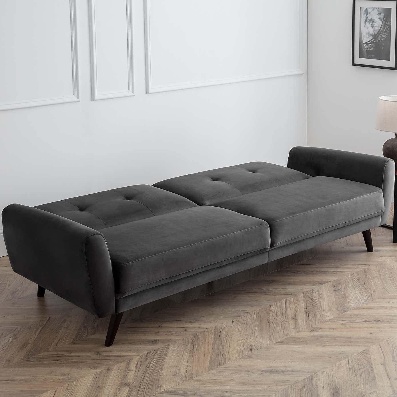 Monza Velvet Clic Clac Double Sofa Bed
