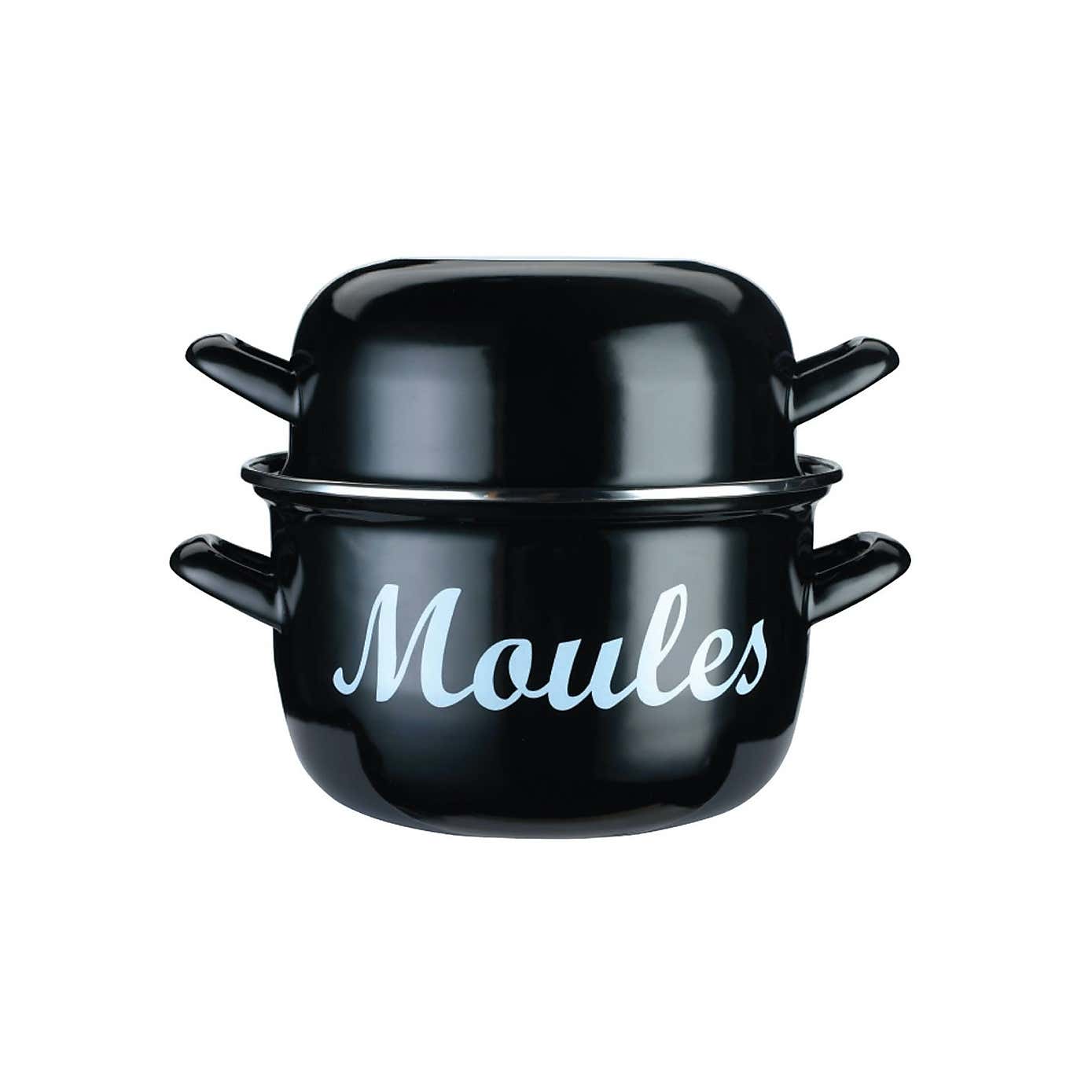 KitchenCraft World of Flavours Enamelled Steel Standard Mussel Pot 18cm