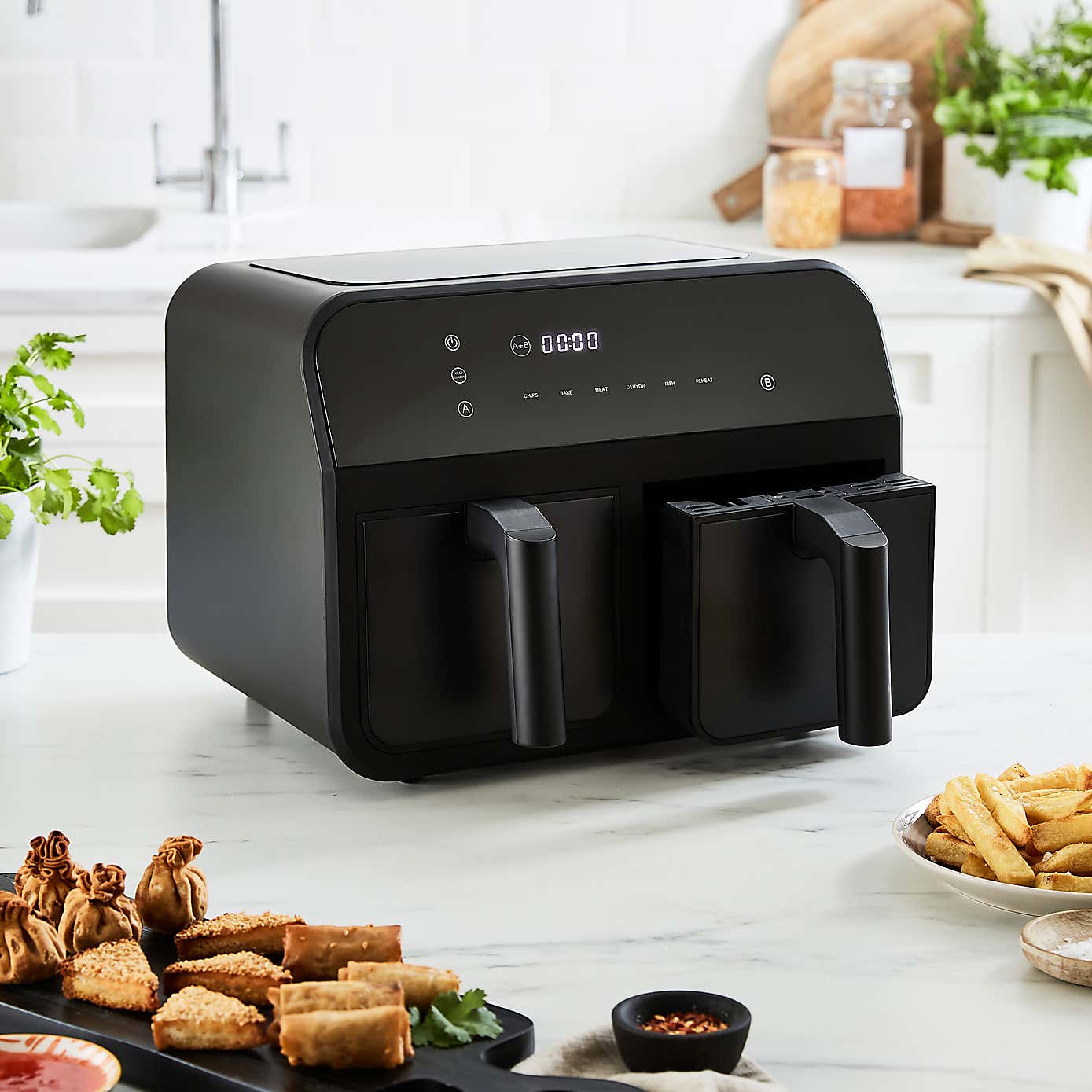 Digital Dual 2 Drawer Black Air Fryer 8L 2400W