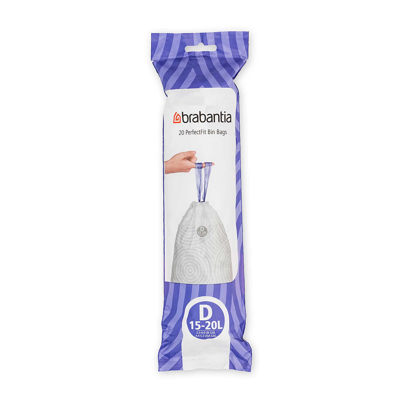 Brabantia PerfectFit Pack of 20 Size D 15-20 Litre Bin Bags