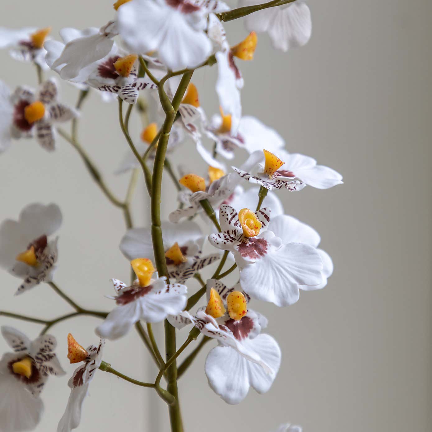 Artificial White Orchid in Ceramic Pot