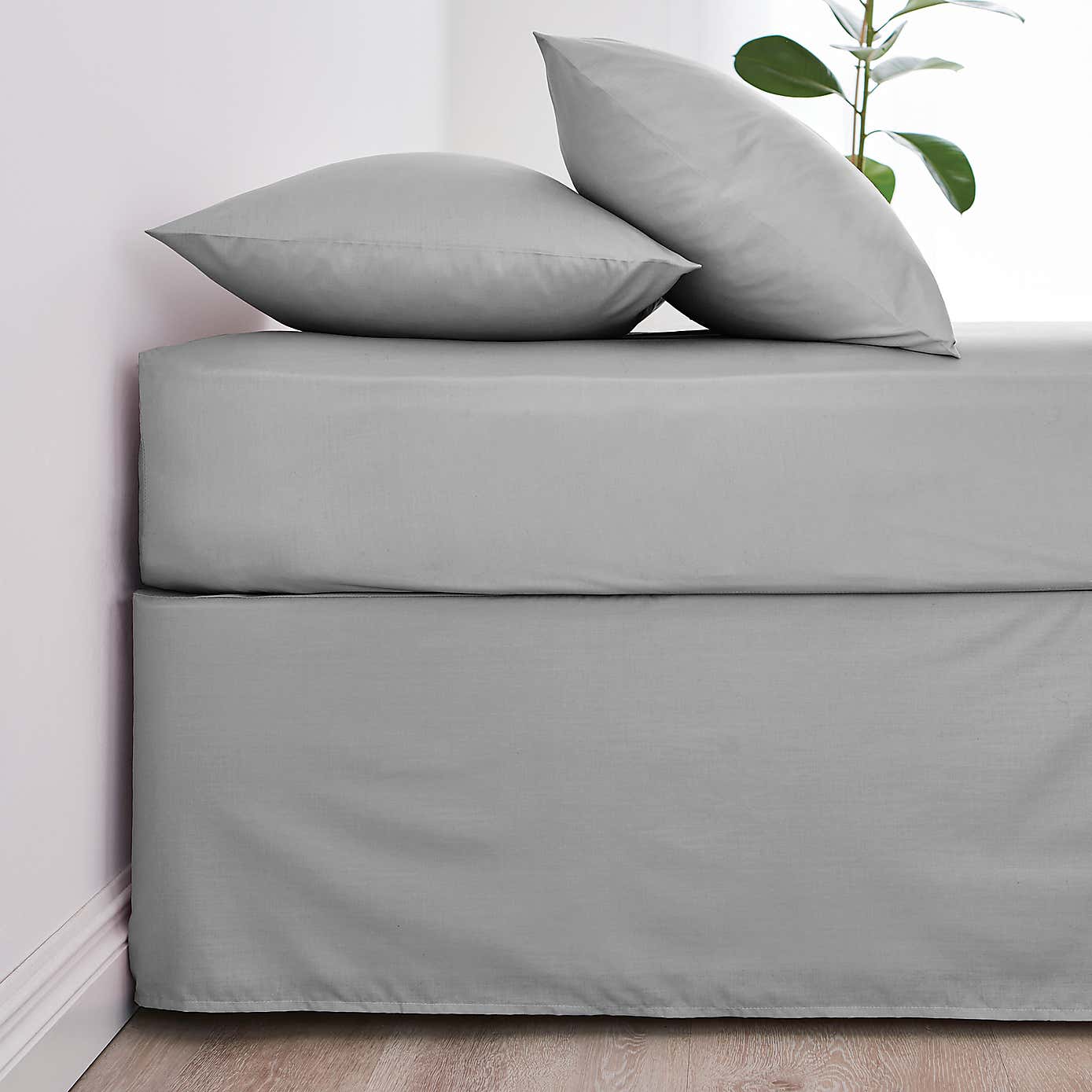 Non Iron Plain Dye Slate Grey Divan Trim