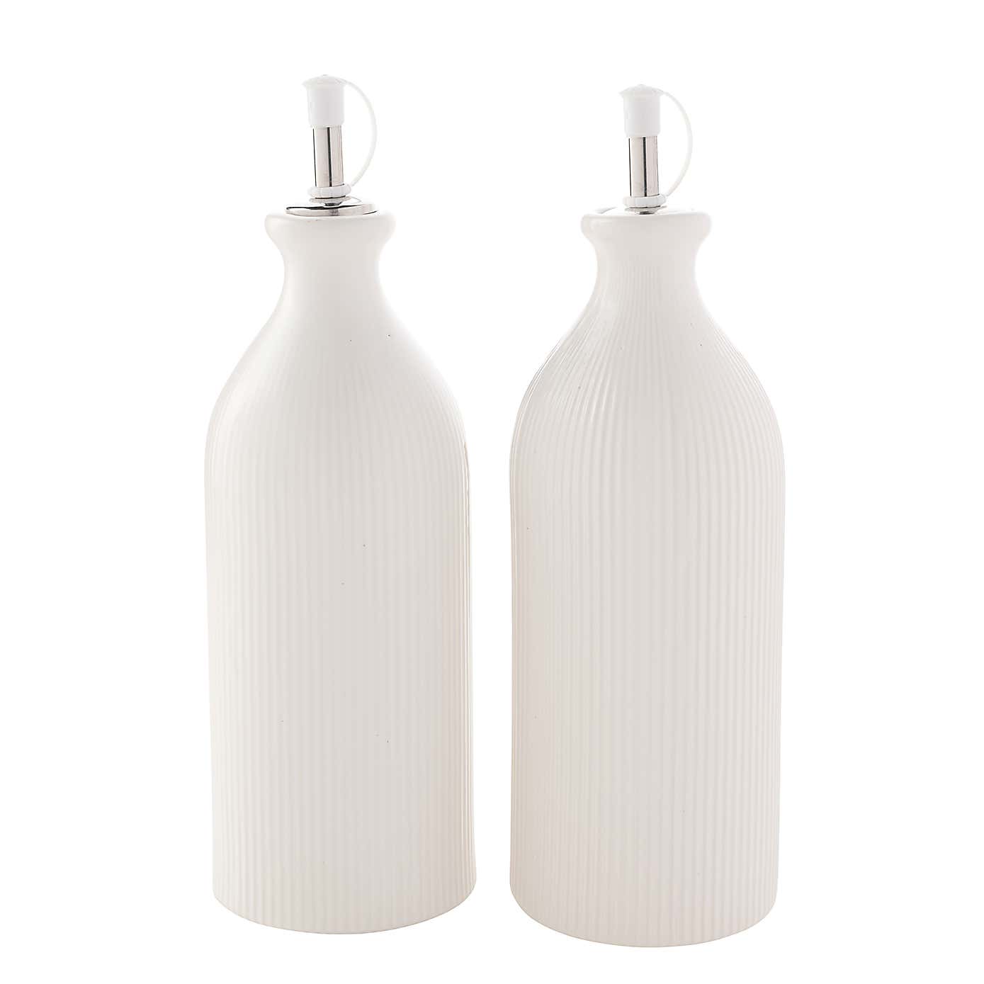 Hestia Set of 2 Ribbed Oil Bottles