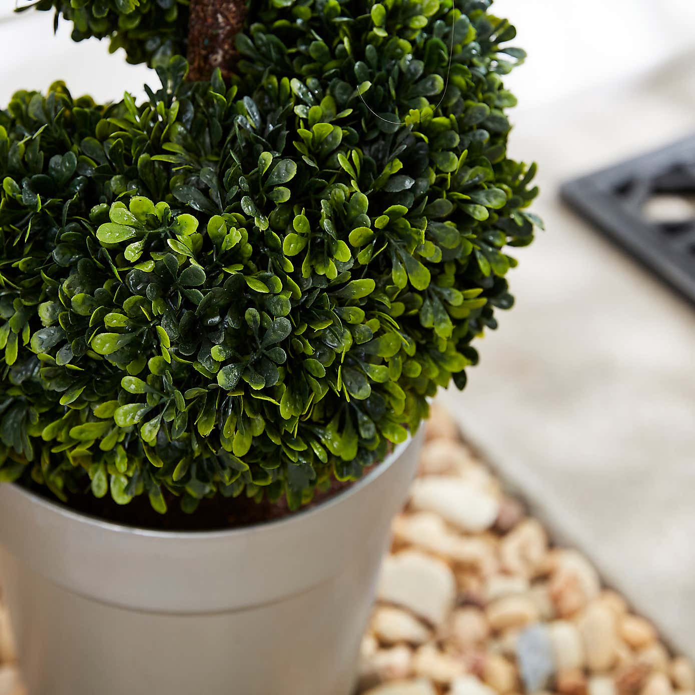 Pack of Two Artificial Spiral Topiary in Silver Pot