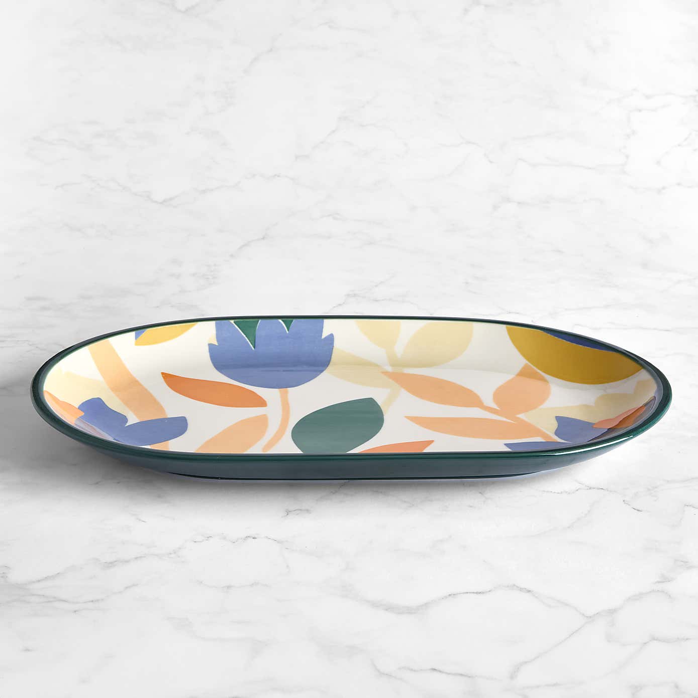 Elements Fieldsley Floral Glazed Stoneware Platter