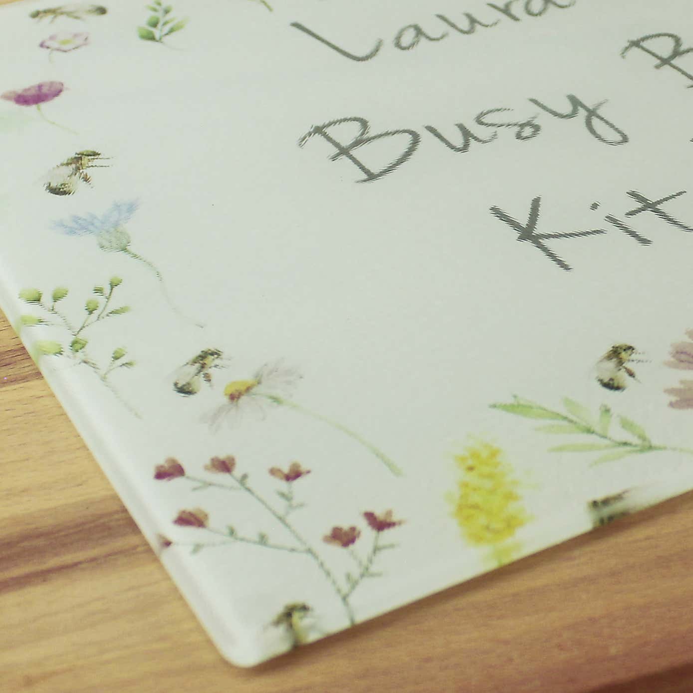 Personalised Busy Bee Glass Worktop Saver