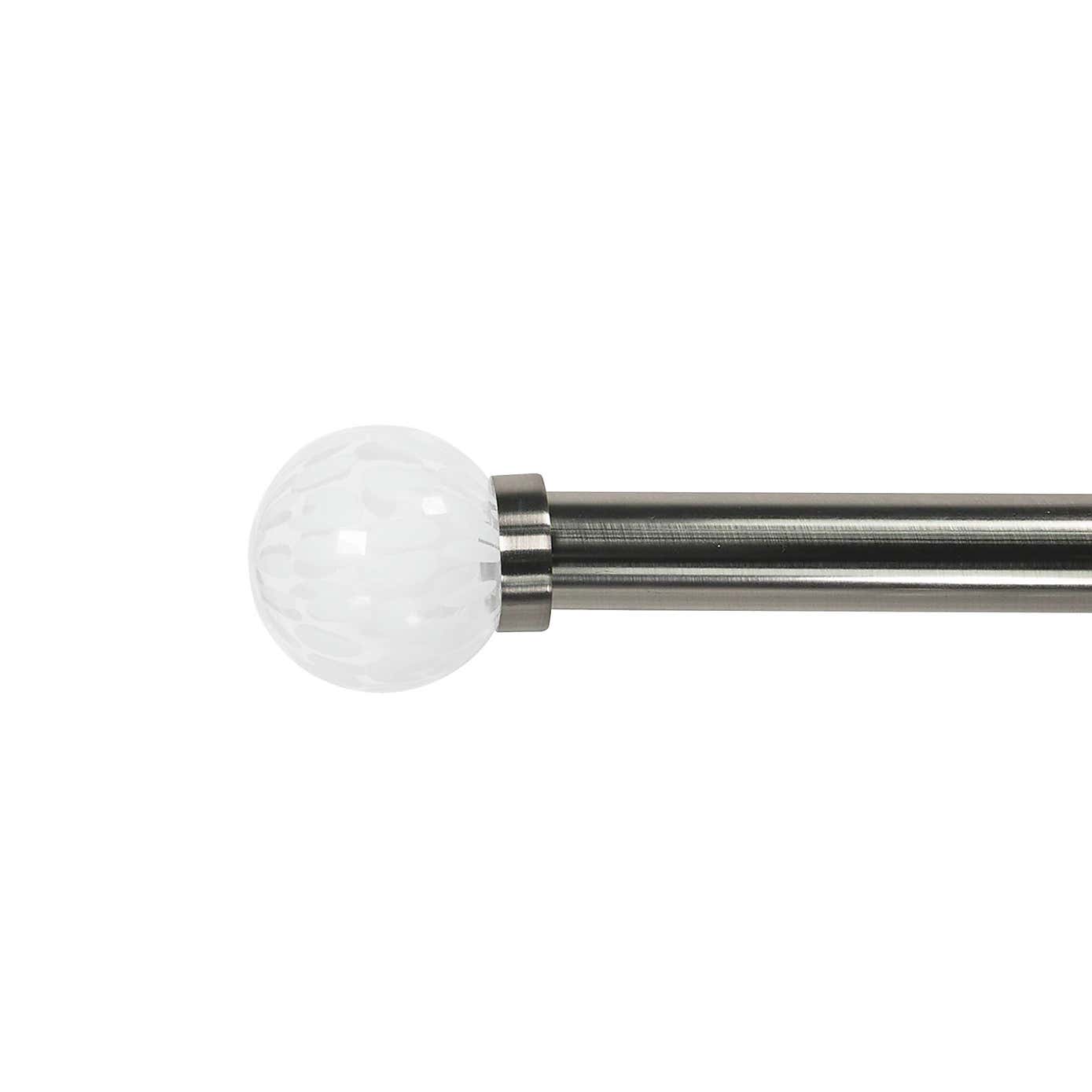 Studio Glass Finial Pair Satin Steel