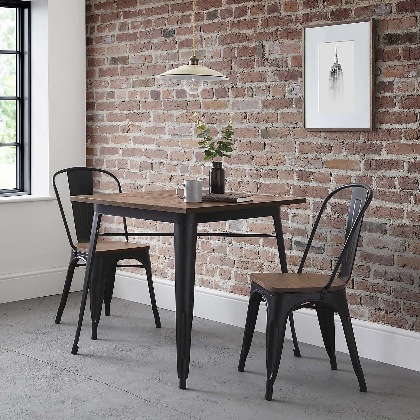 Grafton Set of 4 Metal Chairs Mocha Elm