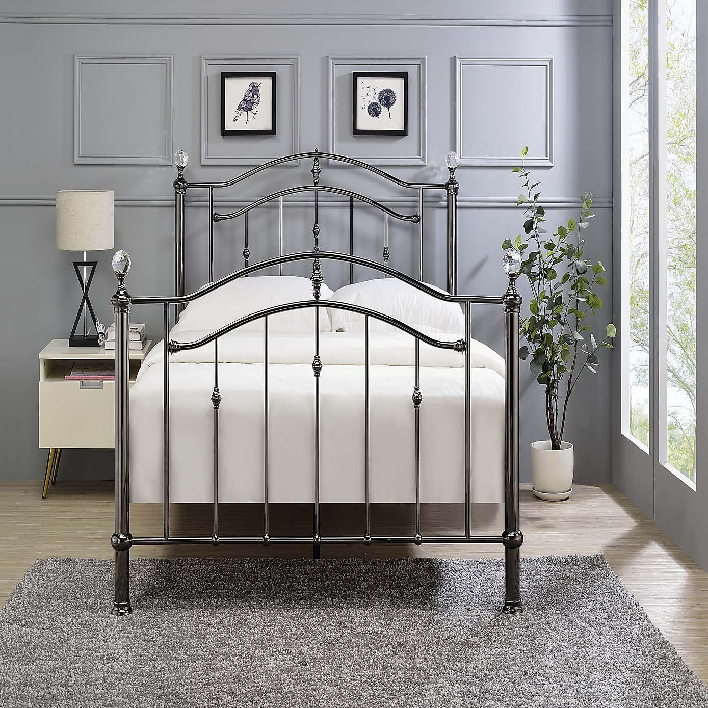 Limelight Callisto Chrome and Crystal Bedstead