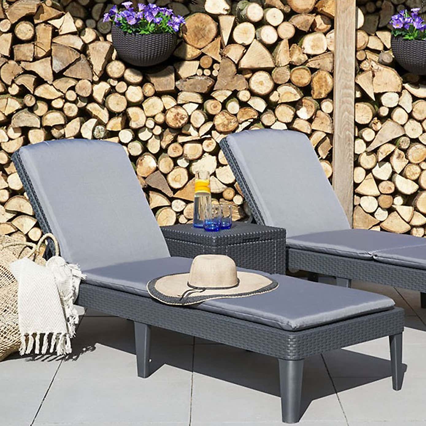 Jaipur 2 Seater Lounger Set with Cooler Box