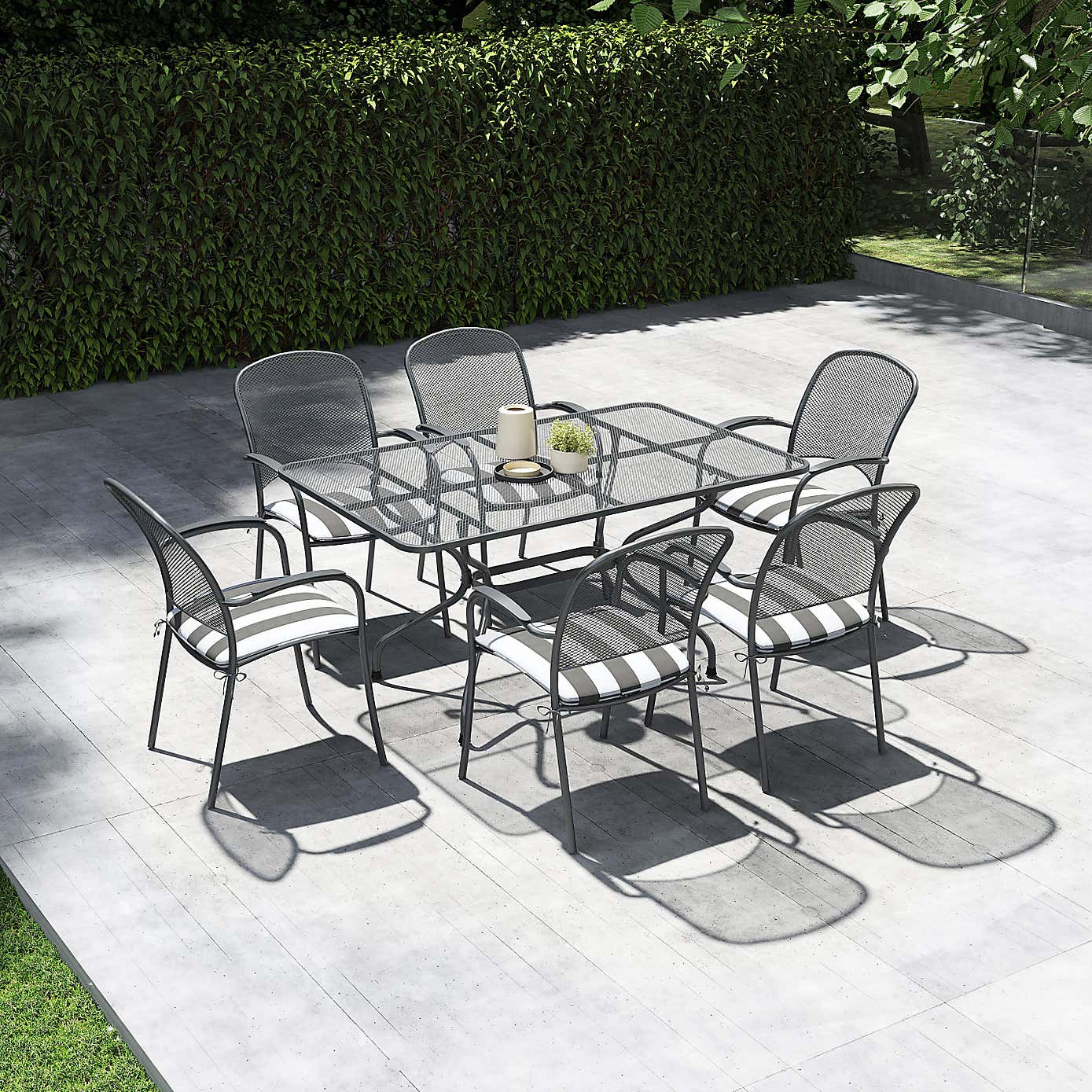 Pacific Lifestyle Carlo Rectangular 6 Seater Dining Set with Cushions