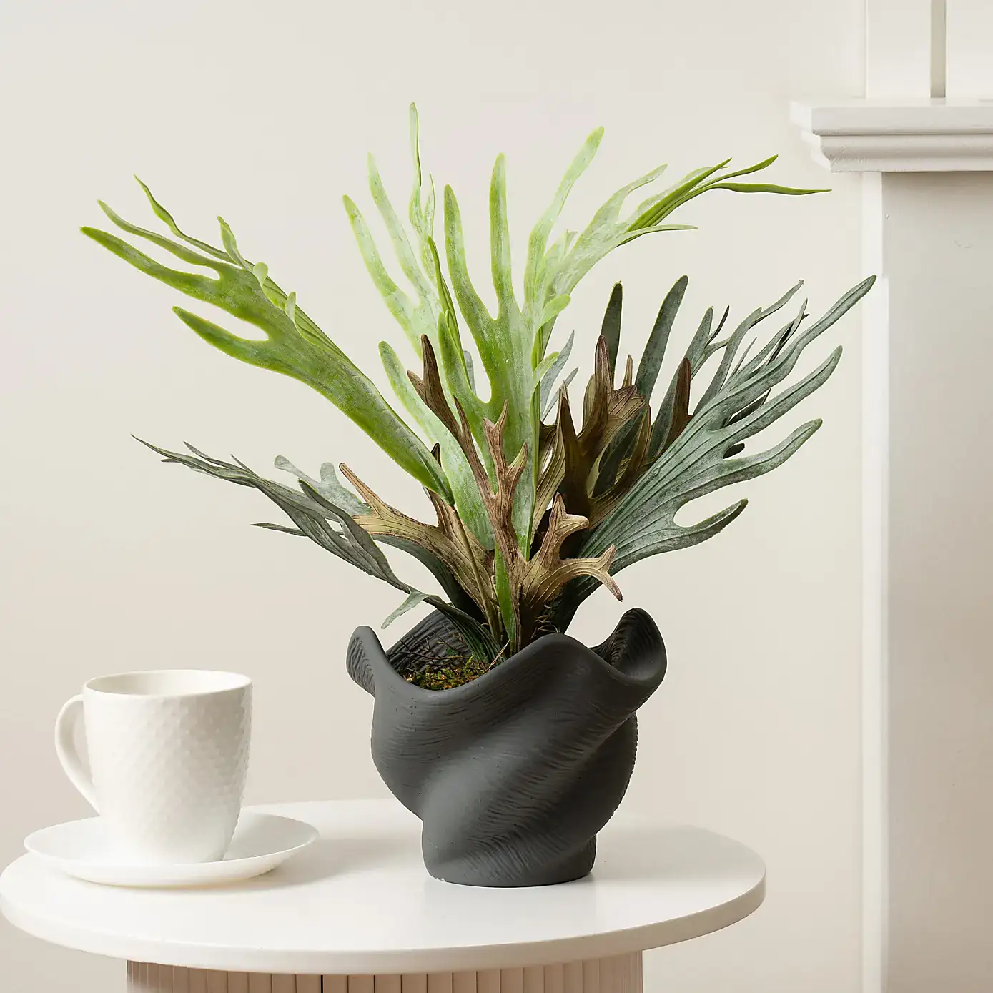 Artificial Sea Greens in Cement Shell Plant Pot